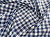 Navy Blue & White Gingham Fabric 1/3" Check Fabric