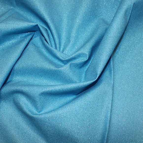 Glitter Shimmer Fabric - Turquoise - Cotton Craft Costume Fabric