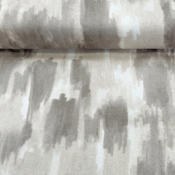 Cotton Blender Fabric - Stone Beige Natural Brush Stroke Print