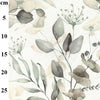 Cotton Canvas Fabric - Eucalyptus on Ivory