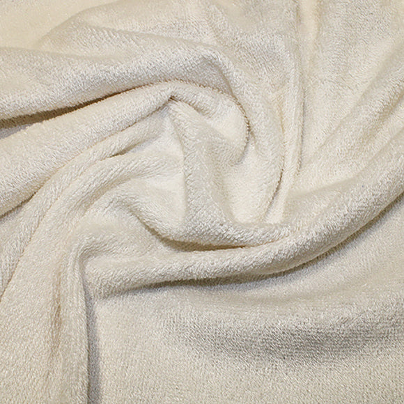 Soft Bamboo Terry Towelling Fabric - Ivory