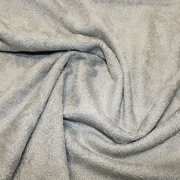 Soft Bamboo Terry Towelling Fabric - Silver Grey