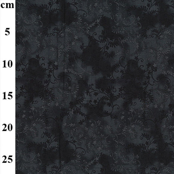 Mystic Vine Blender Fabric - Black Floral Print Fabric - 100% Cotton