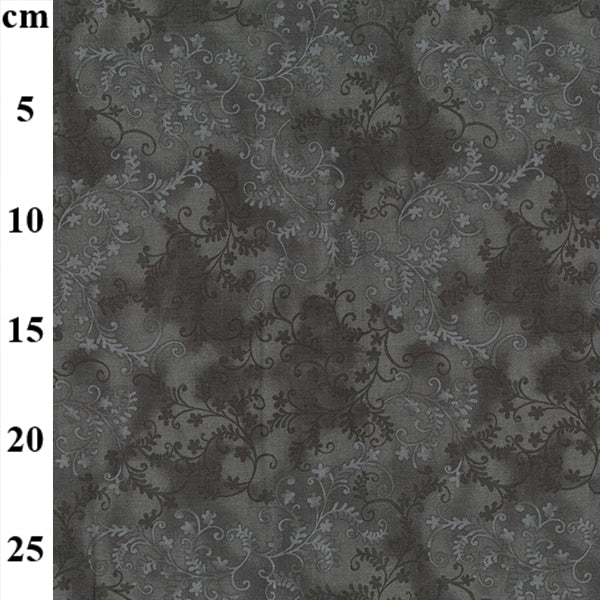 Mystic Vine Blender Fabric - Pewter Grey Floral Print Fabric - 100% Cotton