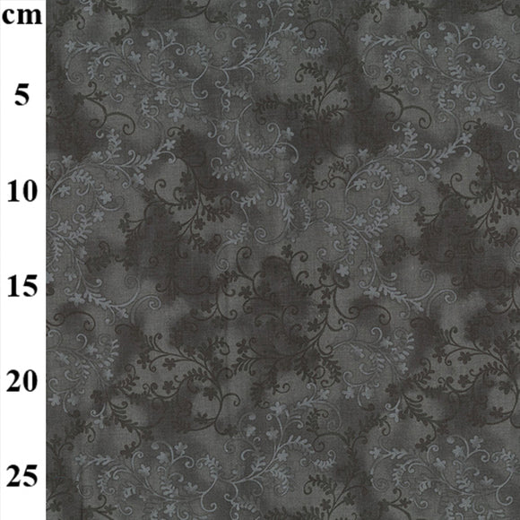 Mystic Vine Blender Fabric - Pewter Grey Floral Print Fabric - 100% Cotton