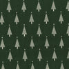 Christmas Fabric - Natural Scandi Christmas Trees on Green - 100% Cotton Fabric