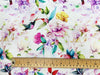 Cotton Fabric - Summer Magnolia Flowers & Hummingbird on Cream