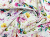 Cotton Fabric - Summer Magnolia Flowers & Hummingbird on Cream