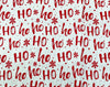 Christmas Fabric - Ho Ho Ho & Snowflakes on Cream - 100% Cotton Fabric