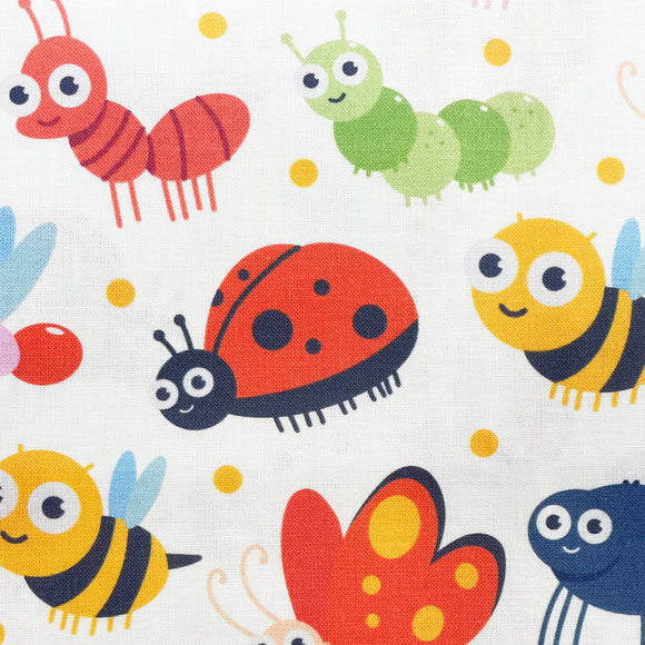 Rose & Hubble Digital Cotton Prints - Baby Bugs