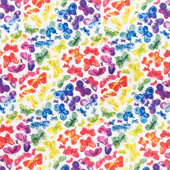 Rose & Hubble Digital Cotton Prints - Rainbow Butterflies