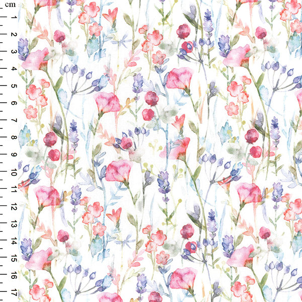 Rose & Hubble Digital Cotton Prints - Alanna Watercolour Floral