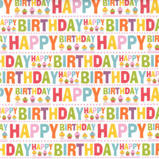 Digital Cotton Prints - Happy Birthday Cakes