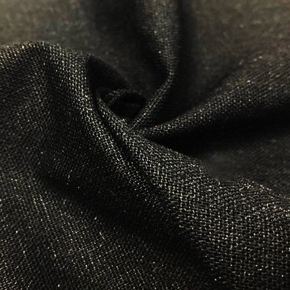 Linen Mix Fabric - Black