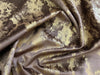 Upholstery Fabric - Avalon Marbled Velour Velvet - Dark Brown & Gold