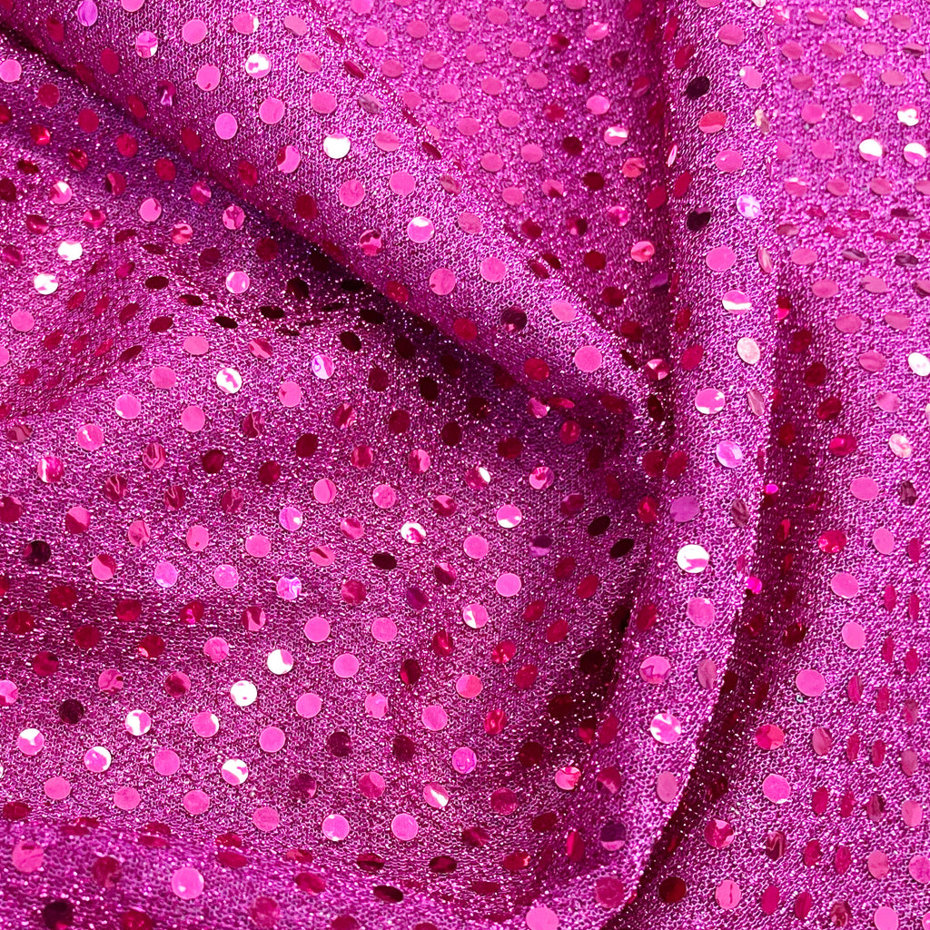 Cerise Pink Sequin Fabric - 3mm Sequin Sparkly Costume Craft Fabric