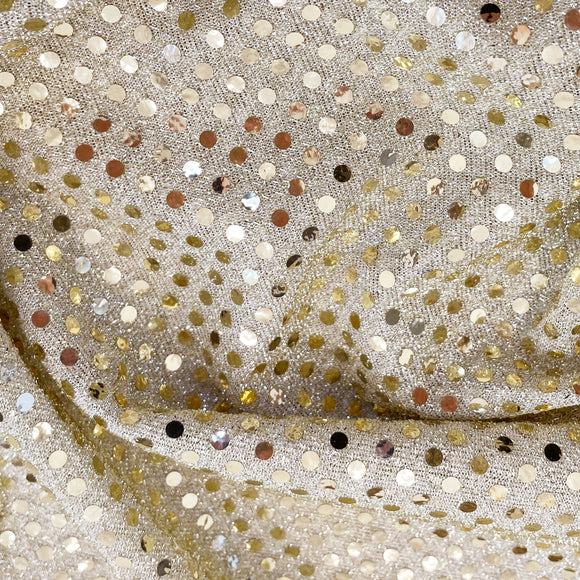 Gold Sequin Fabric - 3mm Sequin Sparkly Costume Craft Fabric