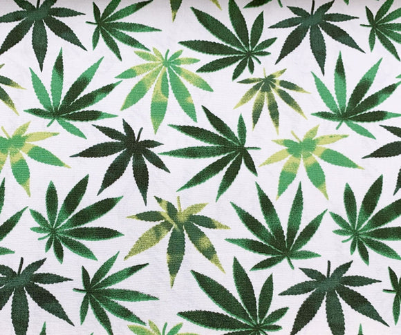 Floral Fabrics ~ Hemp Leaf Print ~ 100% Cotton Poplin Prints