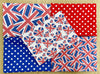 Fat Quarter Bundle -  Coronation Union Jack Red White Royal Blue