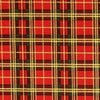 Cotton Fabric - Red & Gold Christmas Tartan Print