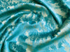 Upholstery Fabric - Avalon Marbled Velour Velvet - Teal & Gold